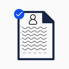Verified resume document with checkmark icon