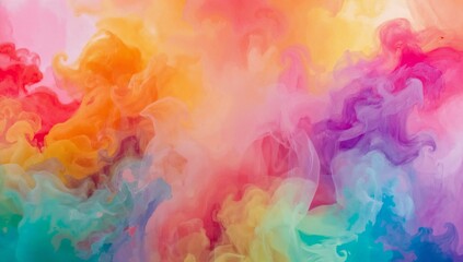 vibrant abstract background, colorful cloud texture, rainbow smoke design, vivid watercolor splash, artistic abstract wallpaper, dynamic ink clouds, soft gradient mist, dreamy abstract painting