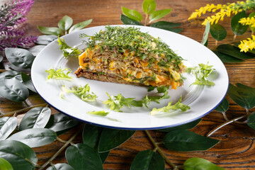 Liver Cake Ukrainian Cuisine Presentation Photo