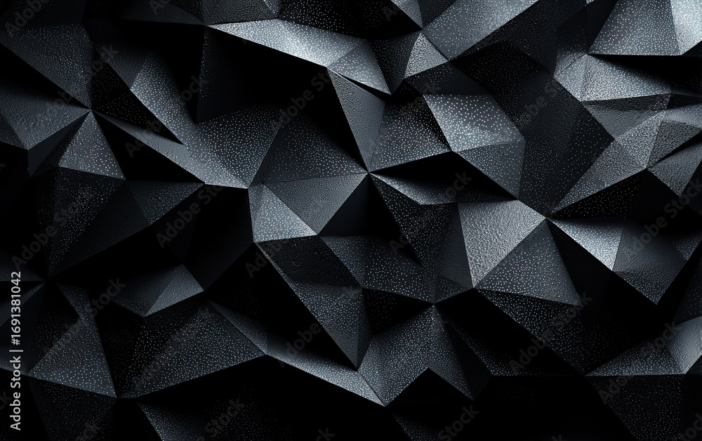 Aufkleber abstract geometric black polygonal pattern with sharp edges