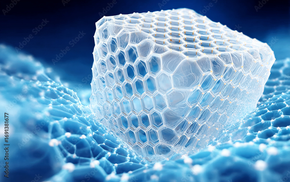 Poster three-dimensional structure of a hexagonal nanomaterial