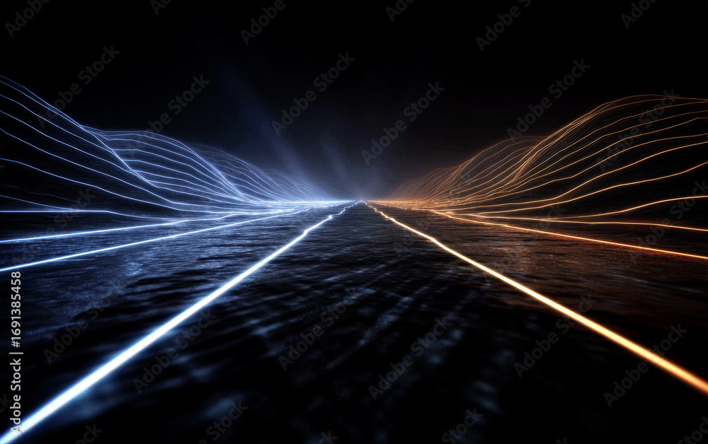 Aufkleber dynamic light trails creating an abstract futuristic scene