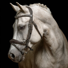 Portrait of a beautiful white horse