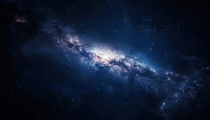 Fototapeta premium Starry Night: Spectacular Views Of Milky Way, Galaxy, And Cosmos On The Dark Sky – A Breathtaking And Awe-Inspiring Experience.