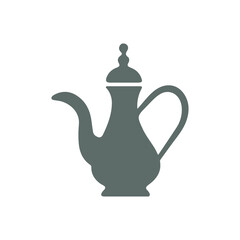 Elegant golden dallah Arabic coffee pot illustration