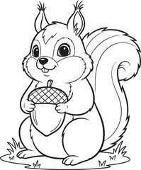 Obraz premium Squirrel coloring page for kids