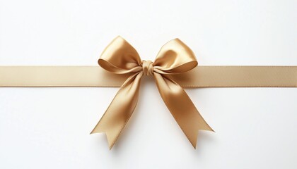 Elegant White Background With Gold Ribbon And Bow: A Luxurious And Stylish Touch For Your Gifts, Decorations, And Crafts.