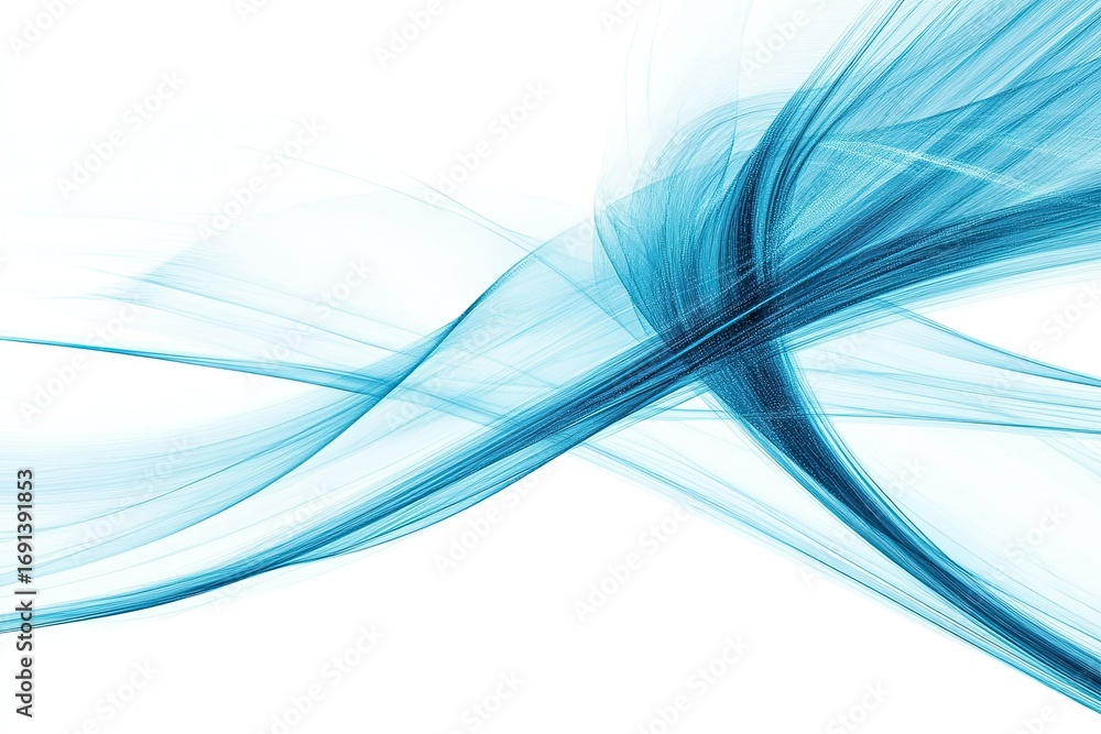 Poster elegant abstract background with dynamic blue waves on white surface backdrop pattern