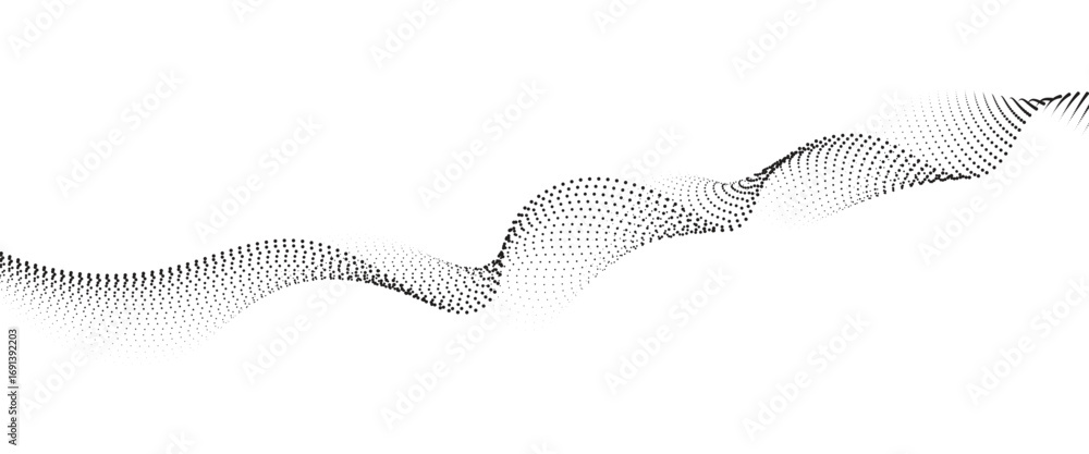 Aufkleber flowing dot wave halftone gradient pattern on transparent background