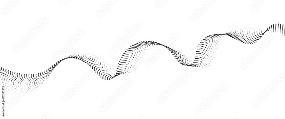 Aufkleber flowing dot wave halftone gradient pattern on transparent background