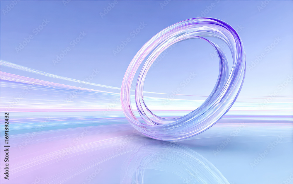 Poster abstract circular shape with smooth color transitions and light effects