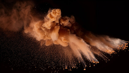 Brown Dust Explosion Abstract Background