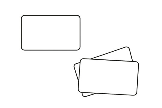 Minimal business card mockup set with shadow overlay on white background. Blank vector template for corporate branding identity. Clean, modern, professional design for contact info.