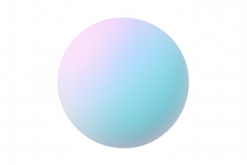 Pastel gradient sphere hovering above transparent surface, representing modern digital aesthetic with smooth color transition