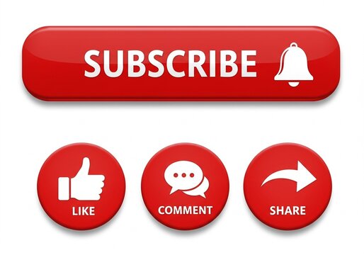 Like Comment Share Subscribe Icons Stock Photos