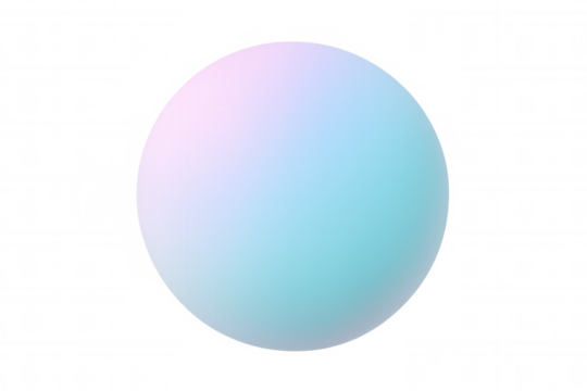 Pastel gradient sphere hovering above transparent surface, representing modern digital aesthetic with smooth color transition
