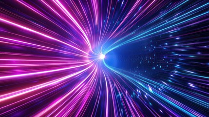 Fototapeta premium Abstract Light Trails in Vibrant Purple and Blue Colors Creating Dynamic Motion