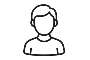 Fototapeta premium User avatar modern outline style icon for design, cards, apps, and social networks, vector cartoon illustration with transparent background, simplified ordered set, profile symbol