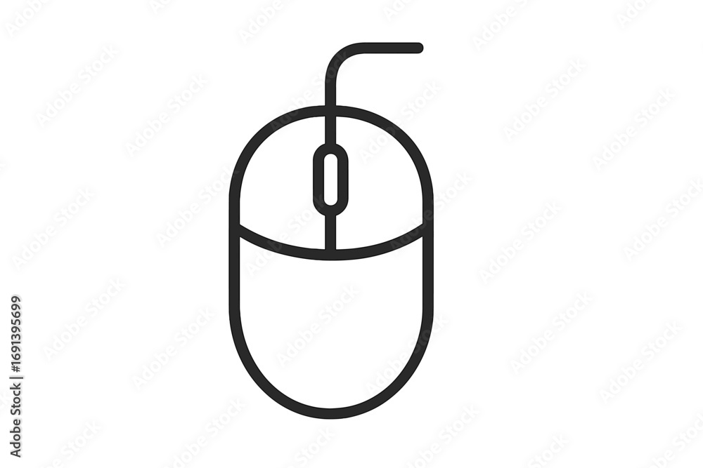 Aufkleber computer mouse icon. minimalistic linear pictogram for web and graphic design. simple outline vector