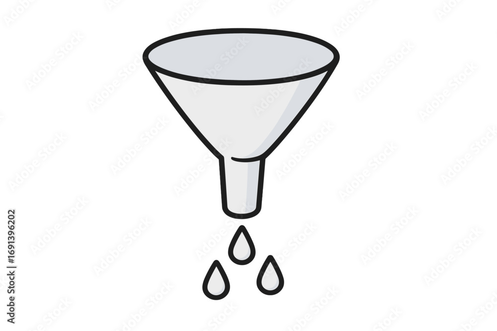 Poster sales funnel for marketing and lead generation. concept of data filtering, conversion rate optimizat