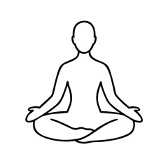Line art of yoga single icon vector