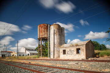 Forgotten water tanks and railway structures in Aznalcazar, Spain