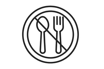 Prohibited pills icon outline. No medication, no drugs, no pills. Vector illustration for graphics, designs, books, adverts, apps. Transparent background, cartoon style.