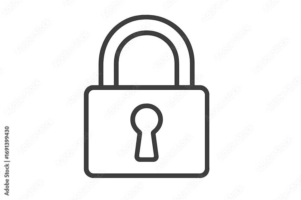Poster lock icon vector. padlock symbol for security and safety. minimal line art for web and app design. c