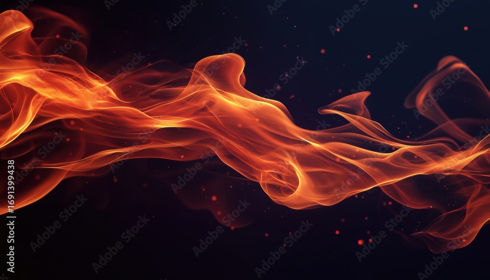 Poster flaming abstract images on a dark background. flames dancing in the dark. fiery abstract artwork set