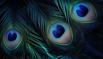 Obraz premium Vibrant Peacock Plumage: A Colorful Display Of Feathery Opulence That Captures The Mesmerizing Beauty Of Peacocks In Full Glory.
