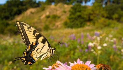 Butterfly on Flower in Meadow (1)