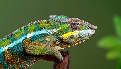 Obraz premium Vibrant chameleon close-up (1)