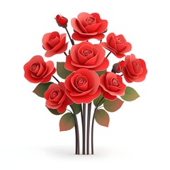 A vibrant bouquet of red roses in a decorative arrangement, showcasing beauty and elegance for any occasion.
