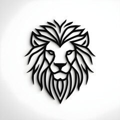Stylized black lion head design showcasing strength and majesty, perfect for artistic and thematic projects.
