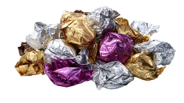 Foil wrapped of chocolates