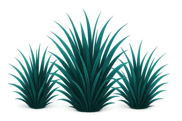 Green grass tufts growing vibrantly against transparent background, highlighting natural simplicity