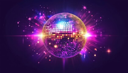 Vintage Disco Magic: 1970s Retro Tee With Disco Ball Design. Embrace The Disco Vibe And Dance The Night Away!