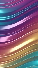 Vibrant Abstract Wavy Lines with Shiny Metallic Texture