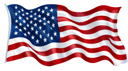 flag of usa on white background 