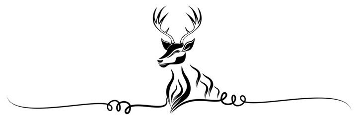 line art illustration background for a christmas reindeer