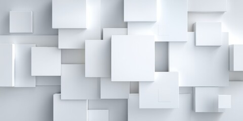 Abstract geometric pattern of overlapping white cubes
