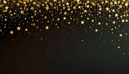 Gold star confetti on black background