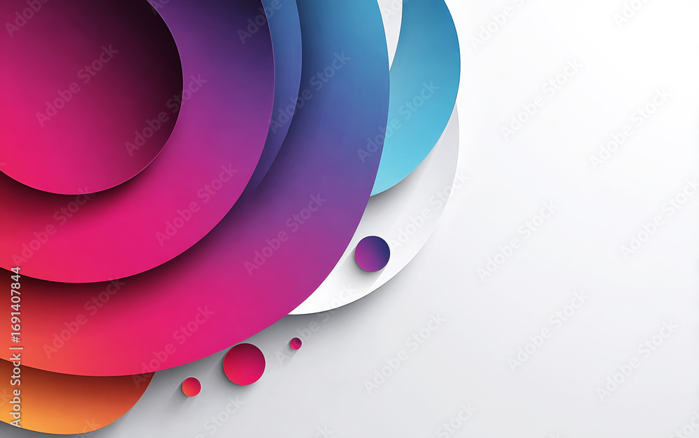 Poster colorful abstract circular shapes with gradient effects