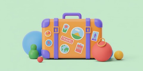 Adventure awaits! Vibrant luggage ready for your next exciting journey and global exploration.
