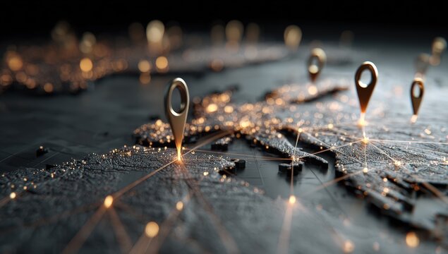 Global network map with illuminated connections