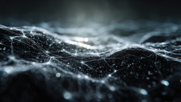 Abstract network of light and shadow.  Complex digital waves