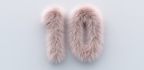 Two soft fluffy fur letters form a whimsical duo on a pale background, emphasizing texture, warmth, and tactile appeal for creative, fashion, or design oriented projects.