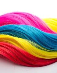 Obraz premium Vibrant multicolored hair strands (1)