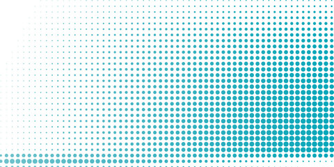 Fototapeta premium Transparent Vector Gradient Blue Color Halftone Background Staggered Dots Pattern. vector illustration