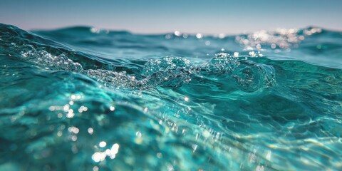 Close-up view of turquoise water waves
